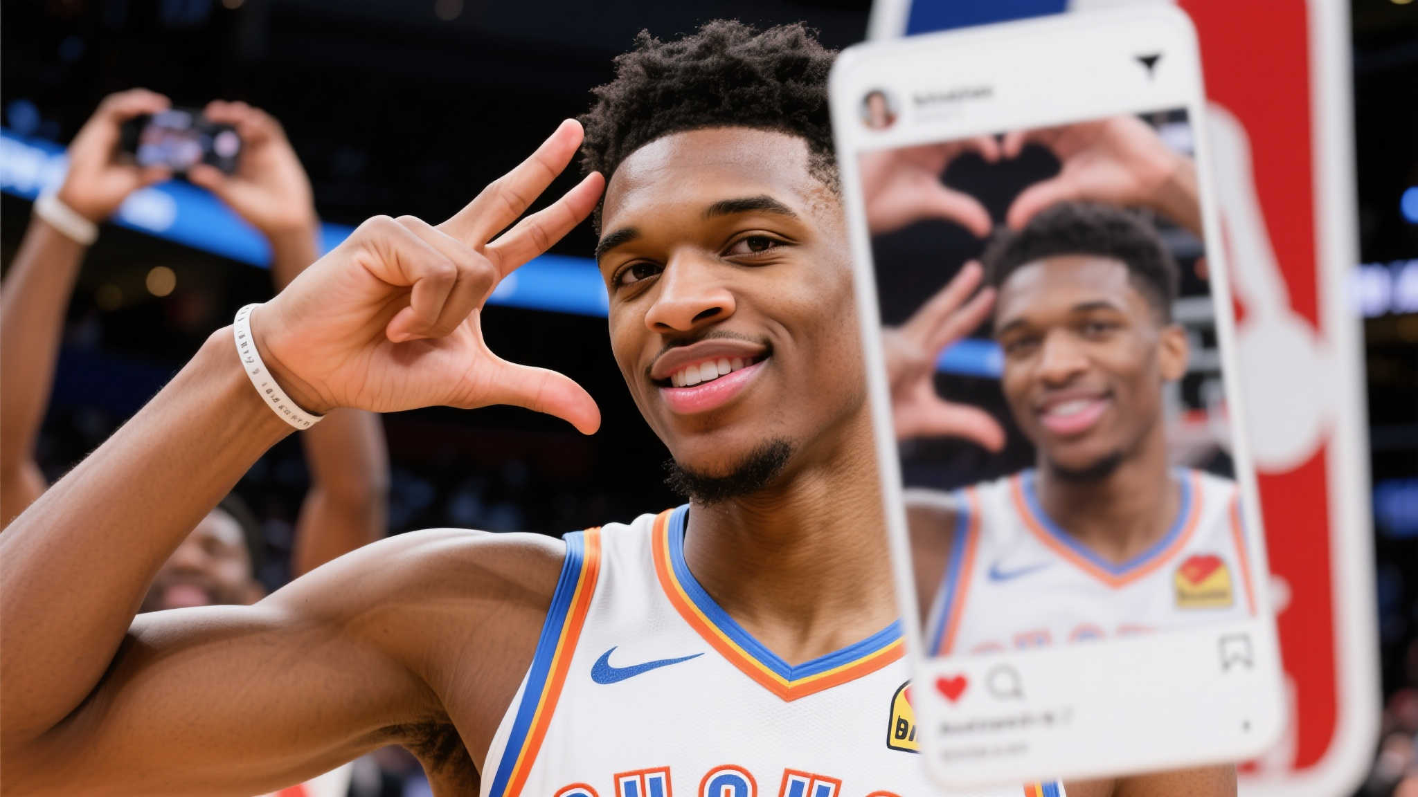 NBA官方推特展示亚历山大手势比心:满满爱意来自亚历山大 NBA官方推特展示亚历山大手势比心:满满爱意来自亚历山大